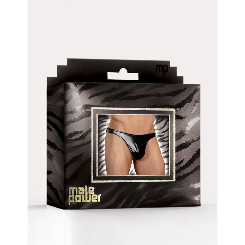 Male Power Liquid Onyx Wet Look Thong