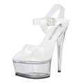 Clear Platform Sandal With Quick Release Strap 6in Heel