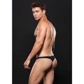 Microfibre Low Rise Zip Thong Black