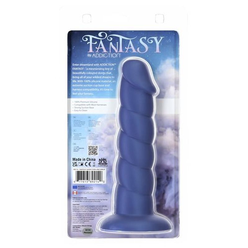 Unicorn Silicone Dildo 8in Blue