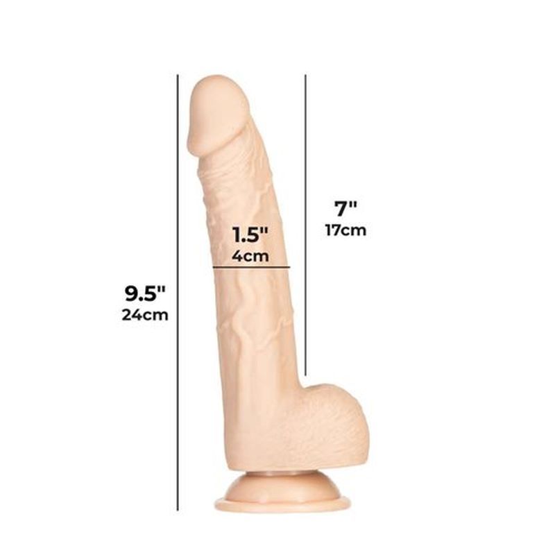 Tristan 9in Silicone Dong Beige