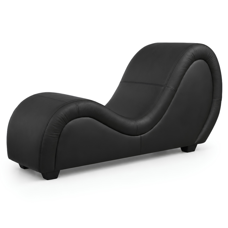 Kama Sutra Mebon Chaise Love Lounge Leather Black