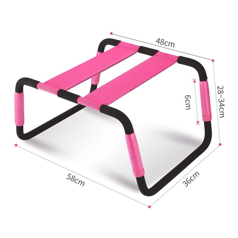 Sex Chair Adjustable Height Pink PU Seat