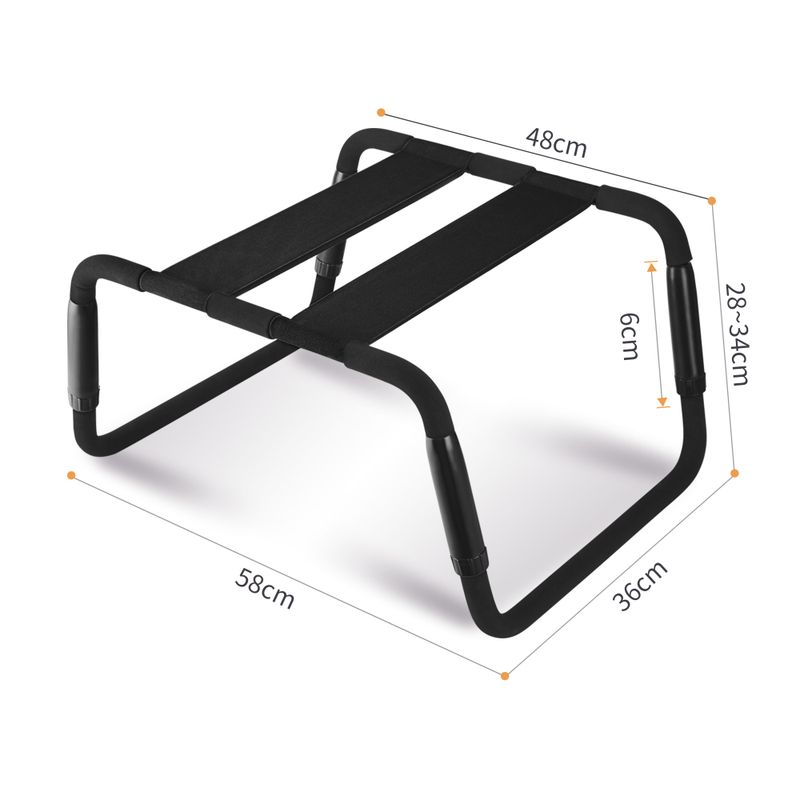 Sex Chair Adjustable Height Black PU Seat