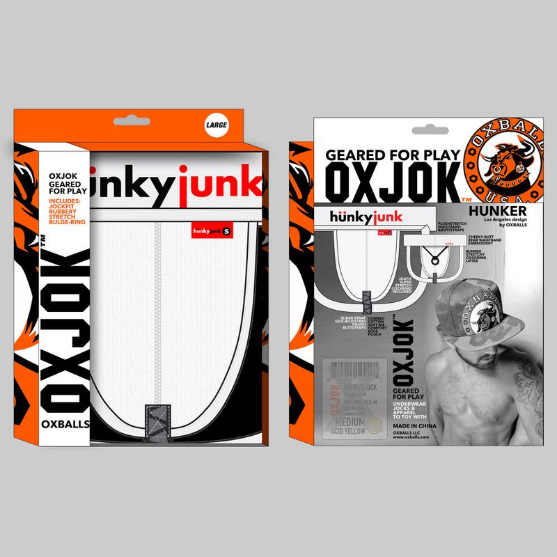 Oxballs Hunker Slider Strap Jock White Snow