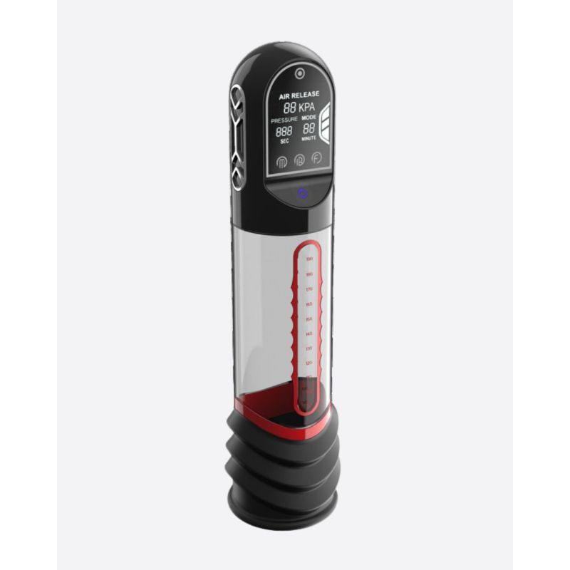 ISP90 Curve Infrared Automatic LCD Penis Pump Red