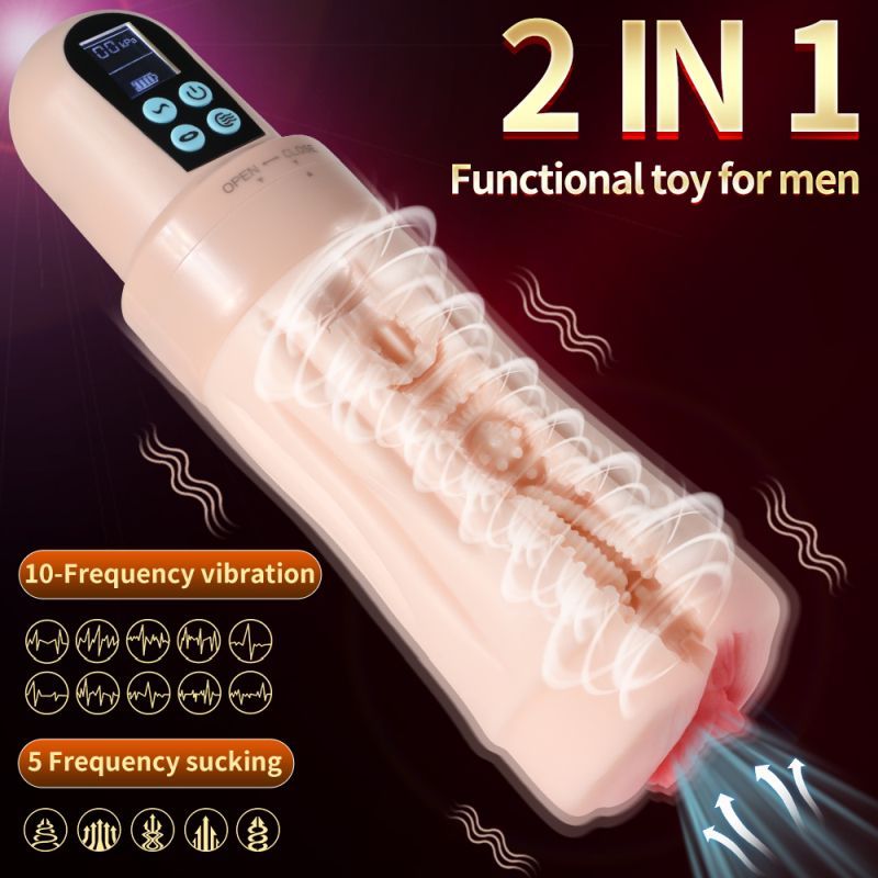 Suctroker Dual Density Vibrating Sucking Vaginal Masturbator V3