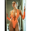 Never Lose Me Cut-out Bodystocking Orange