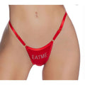 Crotchless Eat Me Bling Thong Red