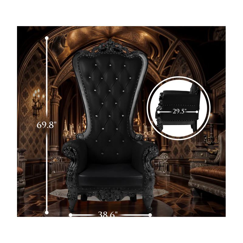 Domina Throne Chair Black Frame Black Cushion