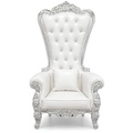 Domina Throne Chair Silver Frame Cream Cushion