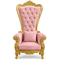 Domina Throne Chair Gold Frame Pink Velvet Cushion
