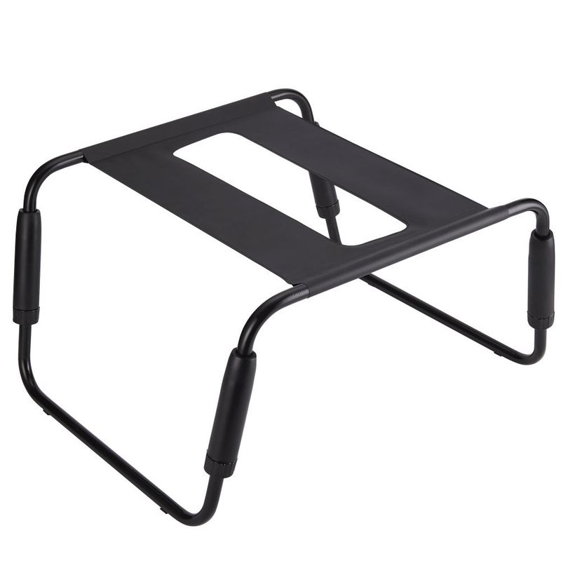 Sex Chair Adjustable Height Black TPU Seat