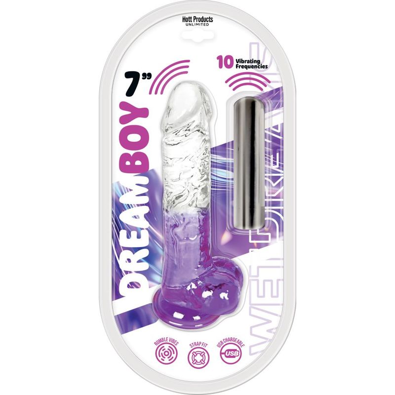 Jelly Vibrator Dream Boy USB 7in Purple