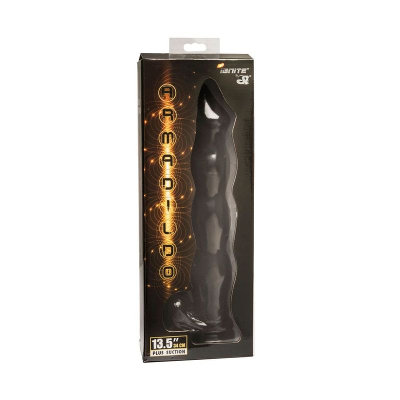 Giant Armadildo with Suction Cup and Balls Black