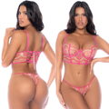 Candy Crush Lace Up Bra and Thong 2 Pc Set